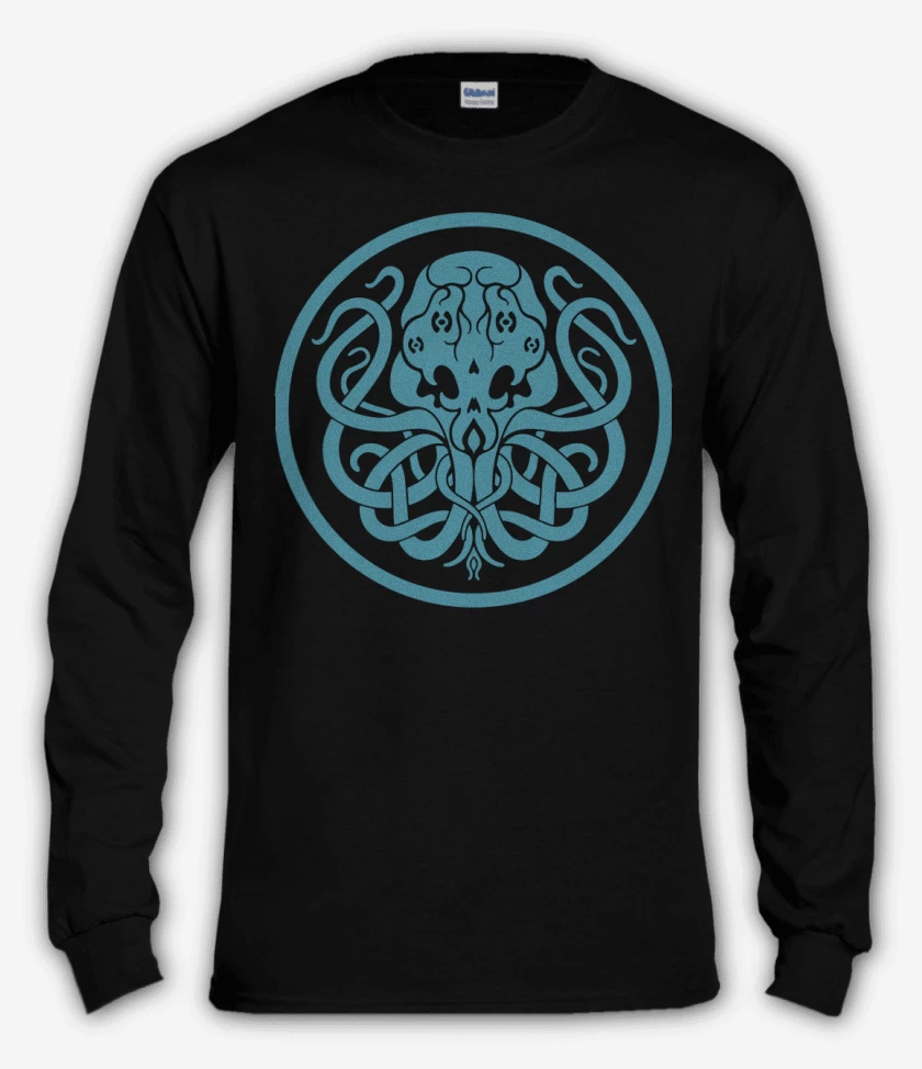 Polera manga larga Negro de Cthulhu
