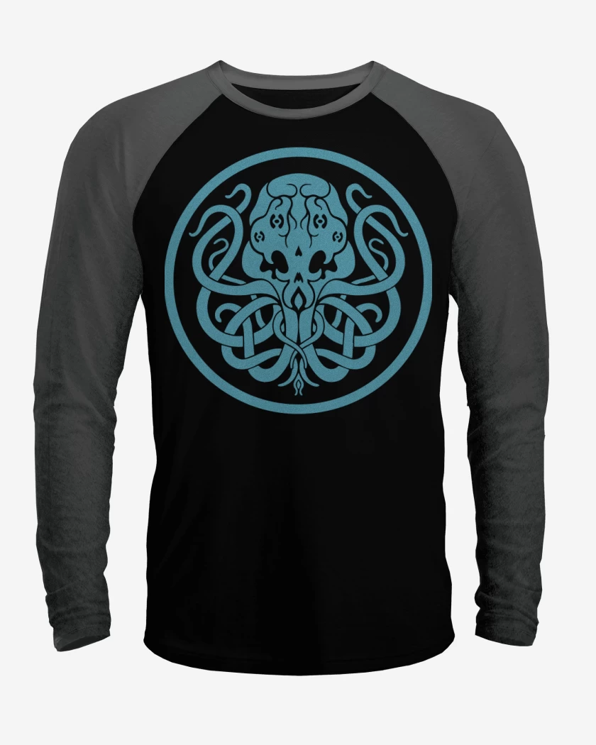 Polera Raglan Negro / Negro Heather de Cthulhu