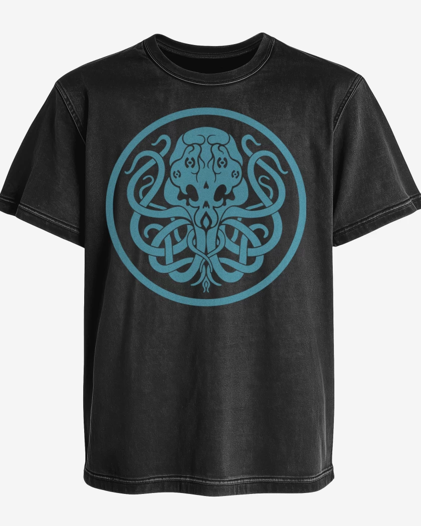 Polera desgastada Negro de Cthulhu