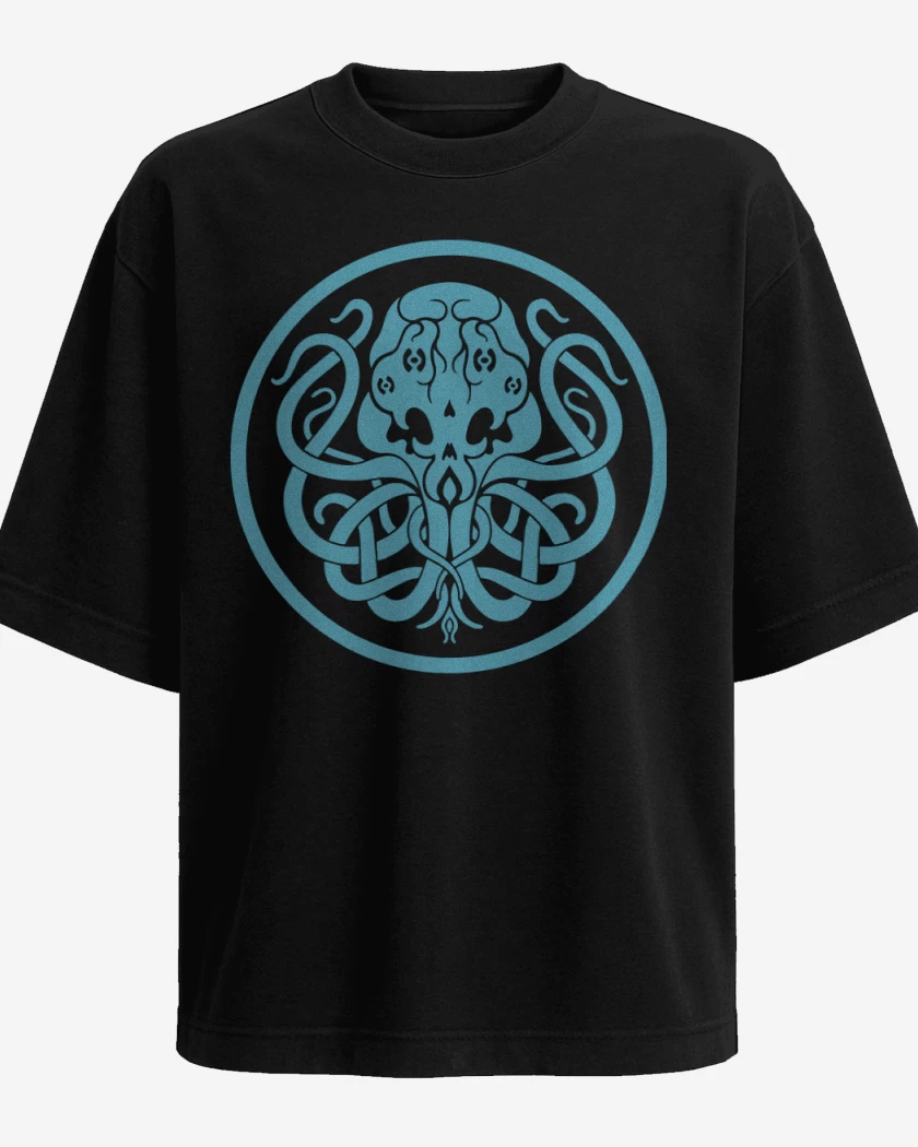 Polera Oversize Negro de Cthulhu