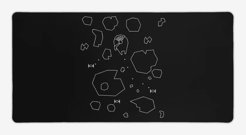 Mouse pad Gamer Negro de Millennium Asteroids
