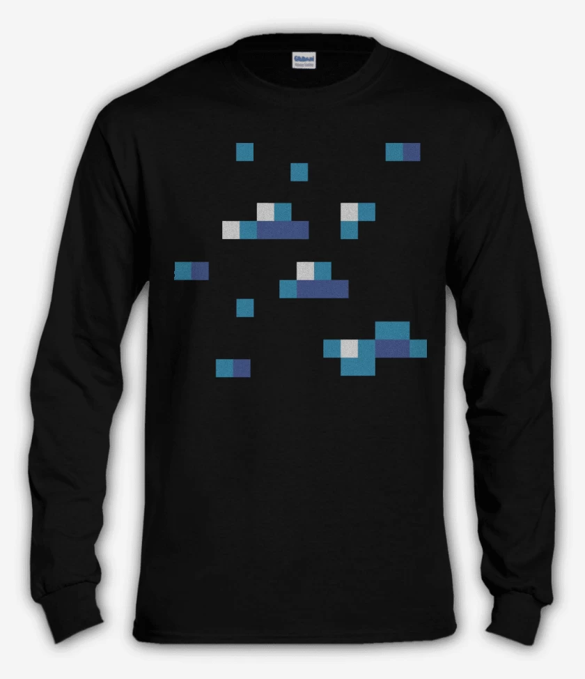 Polera manga larga Negro de Minecraft - Diamond Block