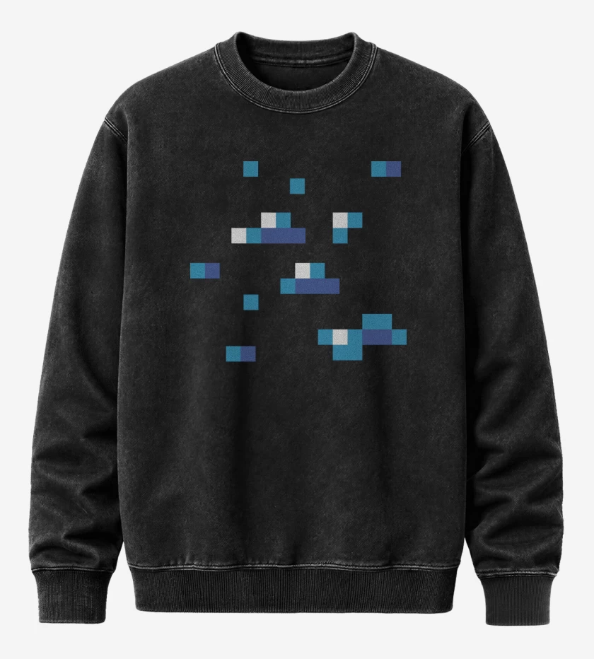 Poleron Polo Acid Wash Negro de Minecraft - Diamond Block