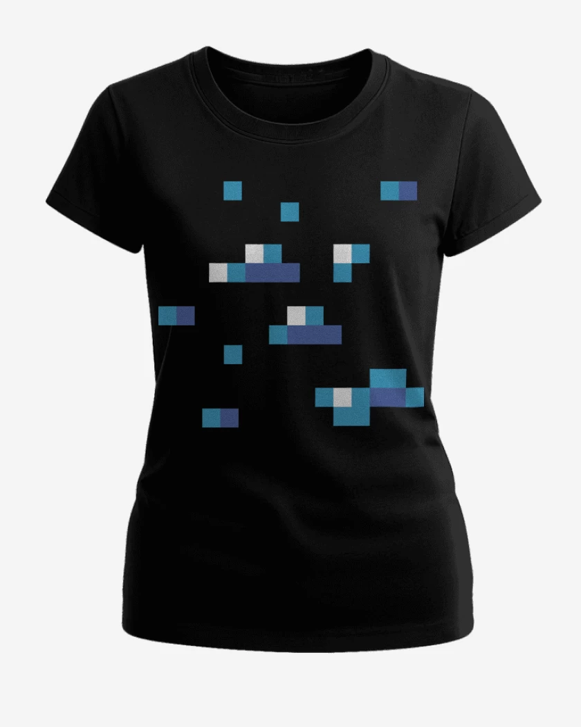 Polera de Mujer Negro de Minecraft - Diamond Block