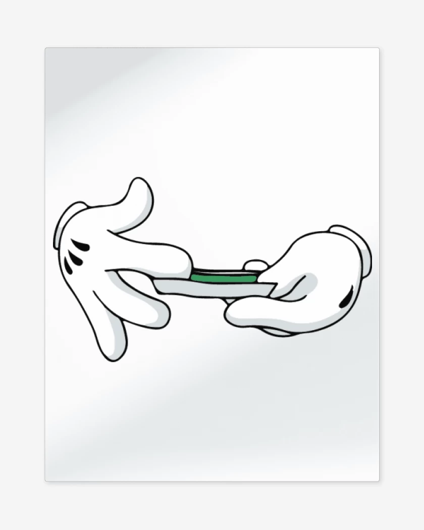 Print metalico Blanco de Mickey Hands - 1