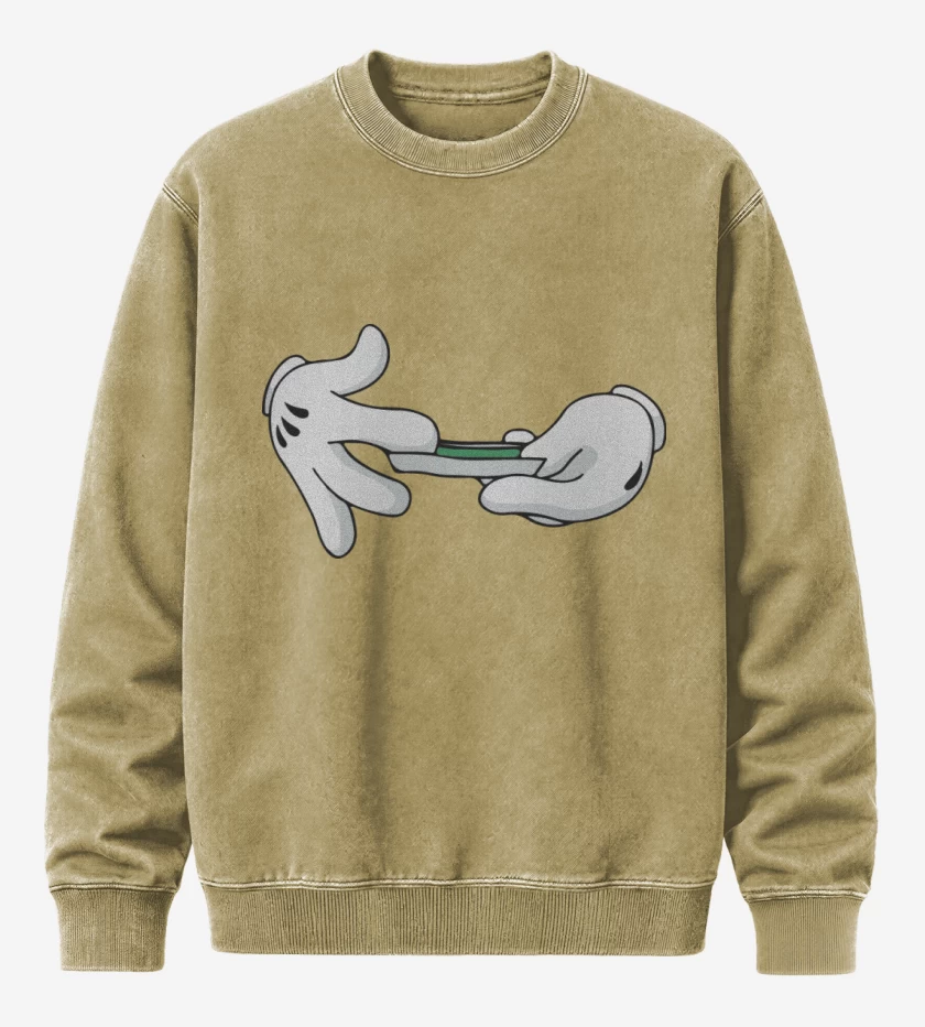 Poleron Polo Acid Wash Beige de Mickey Hands - 1