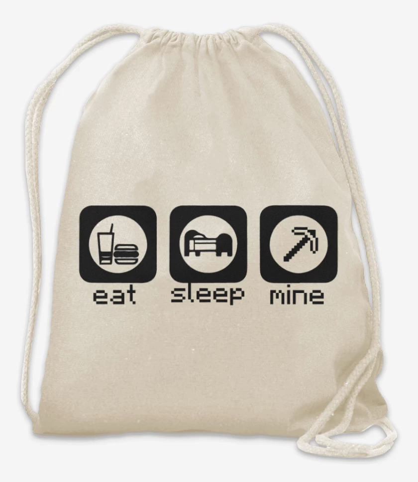 Mochila Minecraft - Eat, sleep, mine
