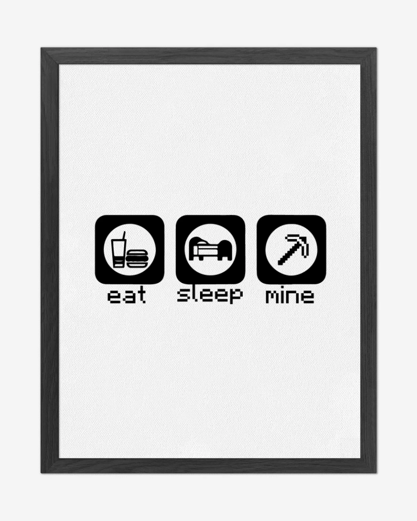 Cuadro decorativo Minecraft - Eat, sleep, mine