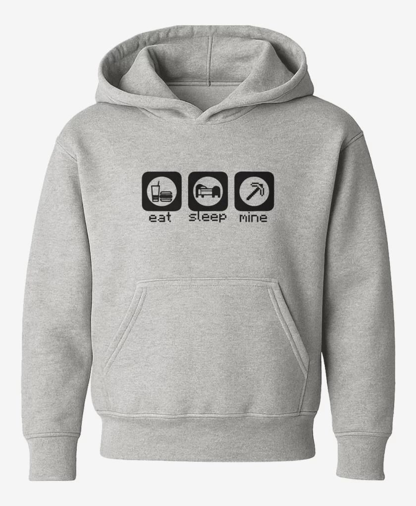 Poleron de niño Gris Melange de Minecraft - Eat, sleep, mine