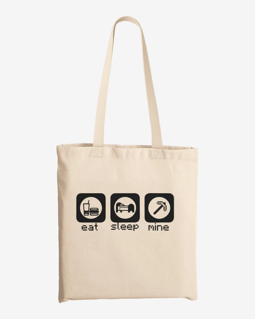 Totebag Minecraft - Eat, sleep, mine
