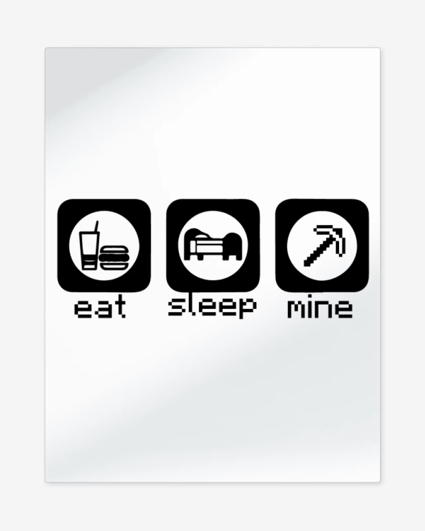 Print metalico Minecraft - Eat, sleep, mine
