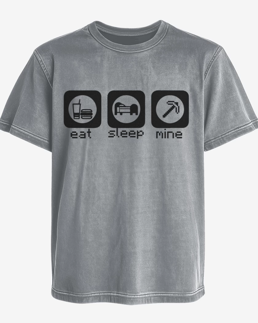 Polera desgastada Minecraft - Eat, sleep, mine