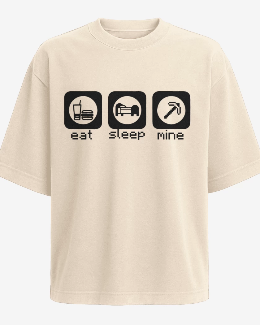 Polera Oversize Minecraft - Eat, sleep, mine