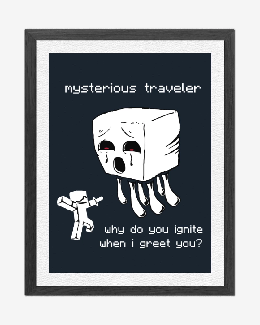 Cuadro decorativo Azul Marino de Minecraft - Ghast