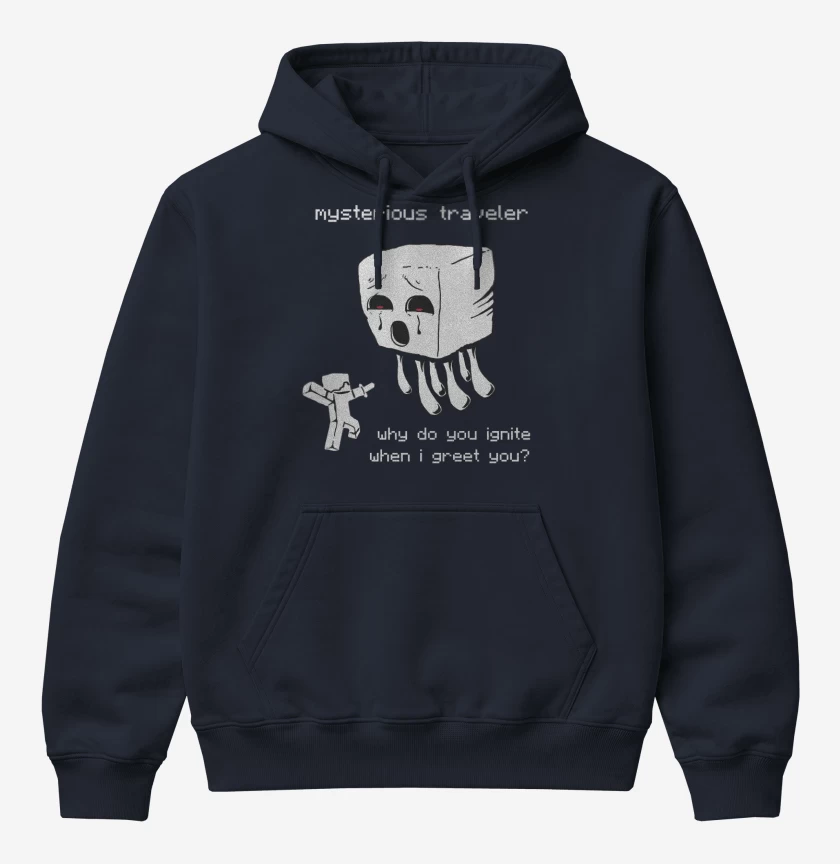 Poleron Canguro básico Azul Marino de Minecraft - Ghast