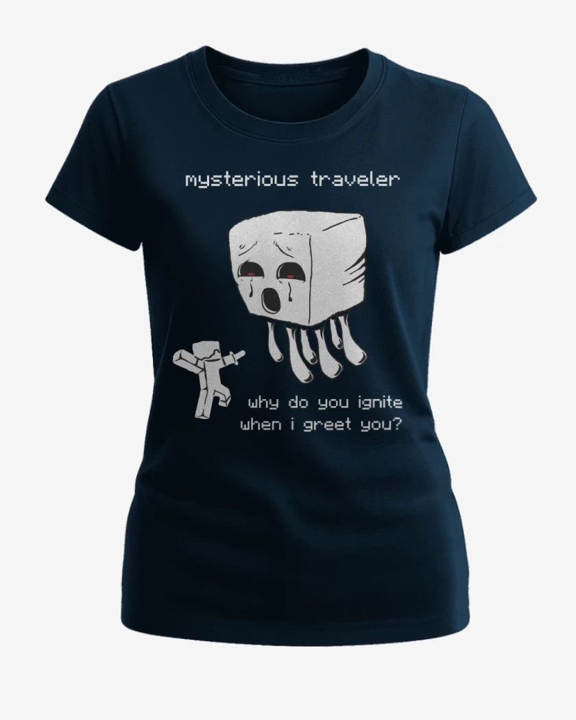 Polera de Mujer Azul Marino de Minecraft - Ghast