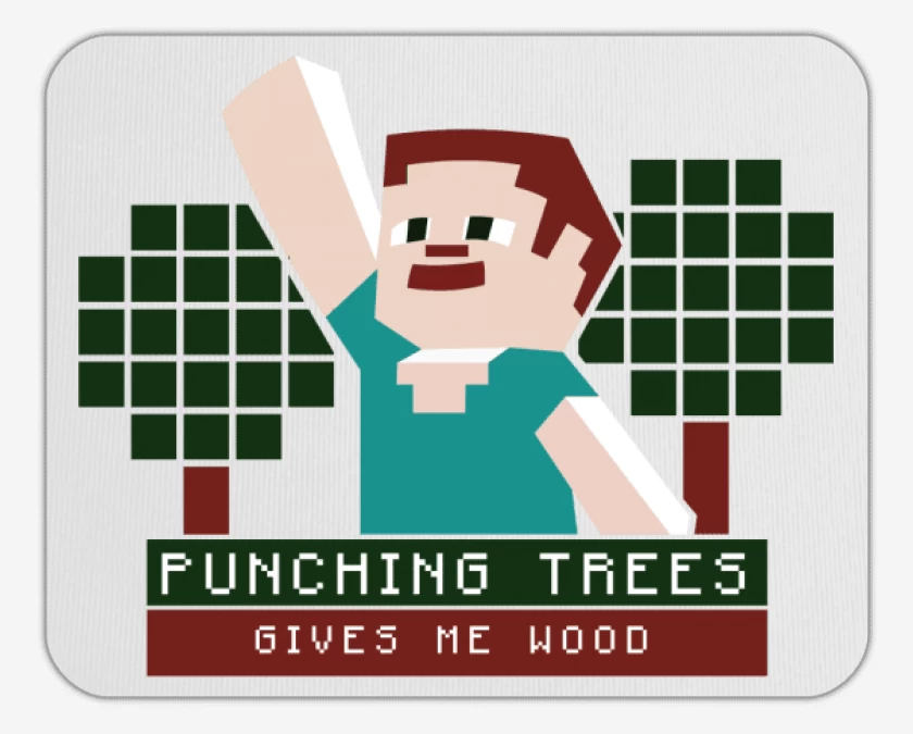 Mousepad Minecraft - Punching Tress