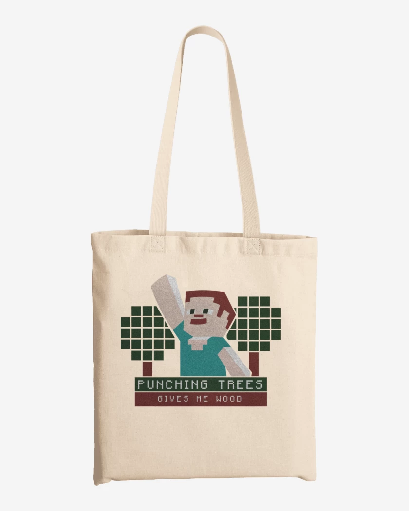Totebag Minecraft - Punching Tress