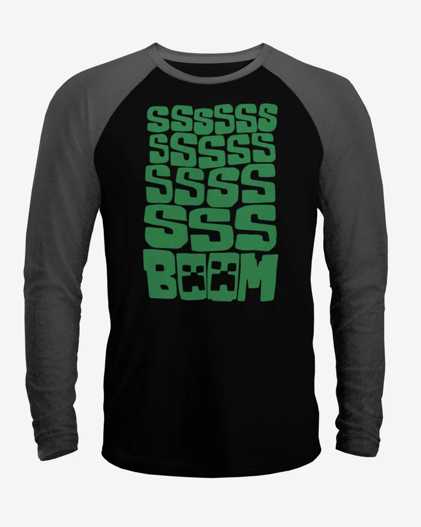 Polera Raglan Minecraft - SSSSS BOOM