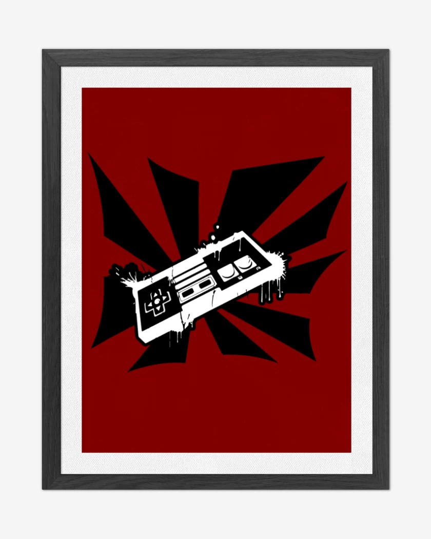 Cuadro decorativo Rojo de Nintendo Joystick