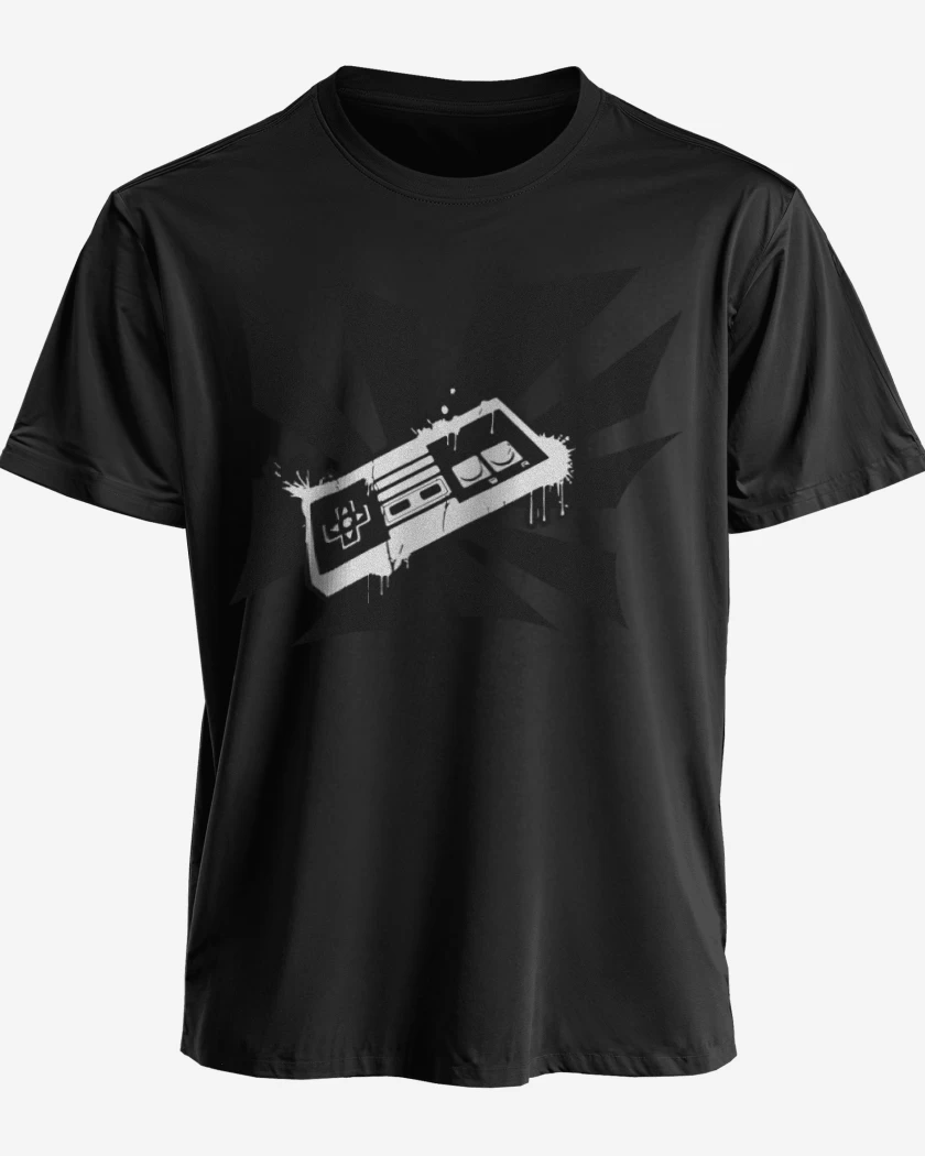 Polera premium Negro de Nintendo Joystick