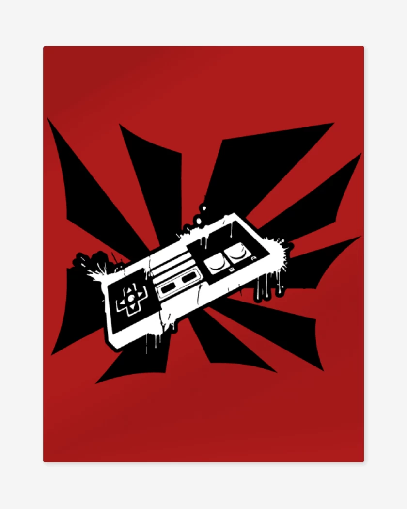 Print metalico Rojo de Nintendo Joystick