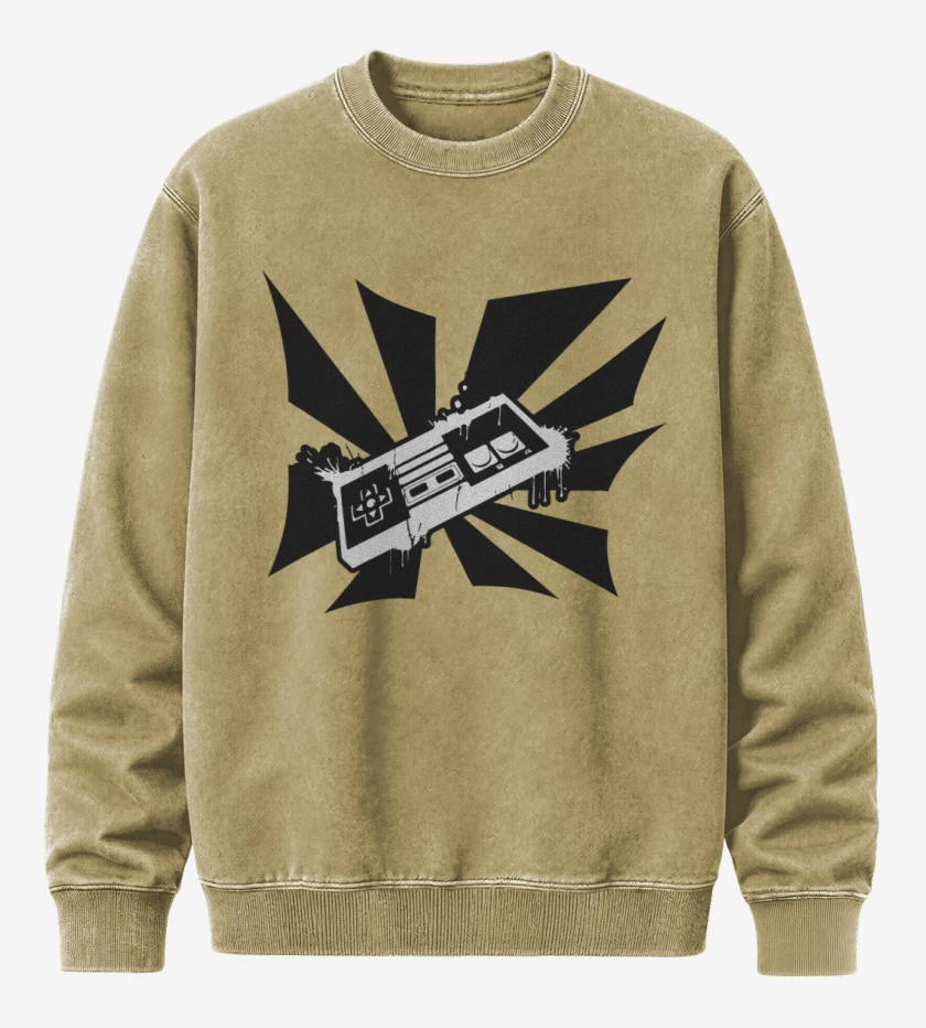 Poleron Polo Acid Wash Beige de Nintendo Joystick