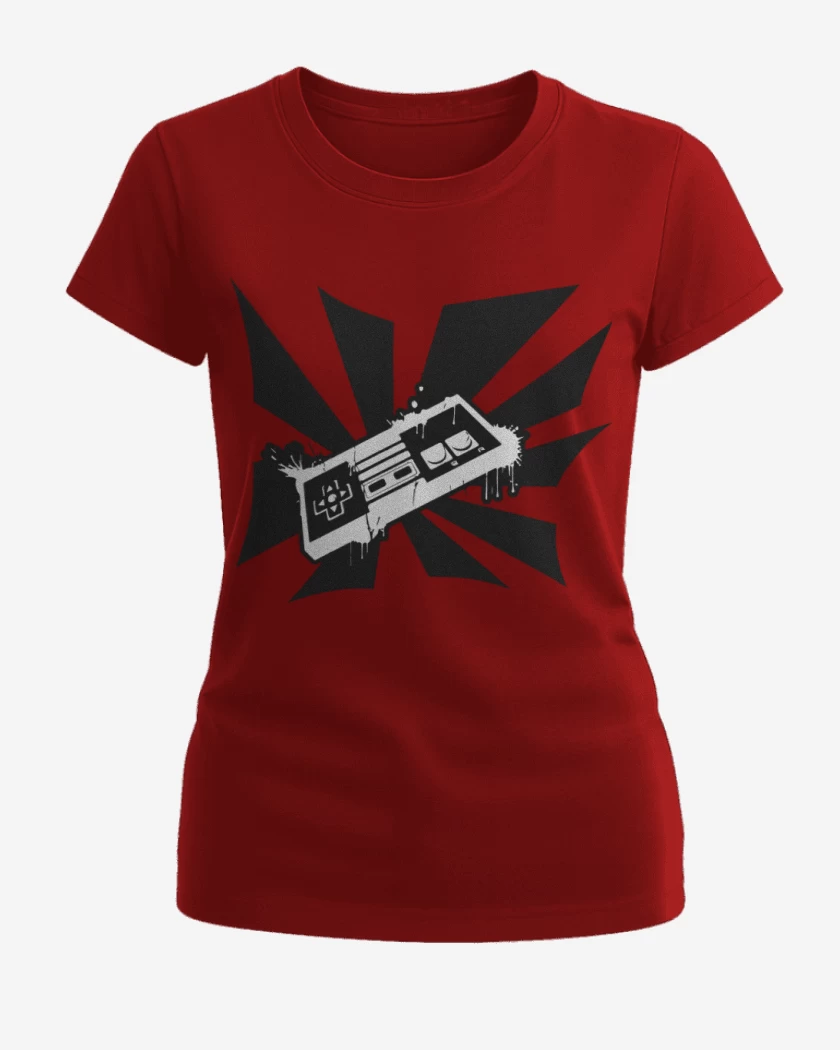 Polera de Mujer Rojo de Nintendo Joystick