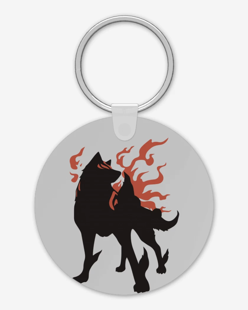 Llavero Gris Melange de Okami - Amaterasu