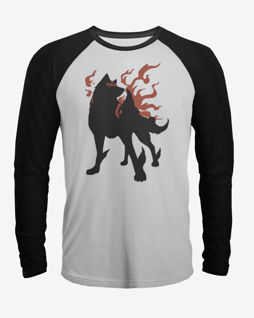 Polera Raglan Blanco / Negro de Okami - Amaterasu