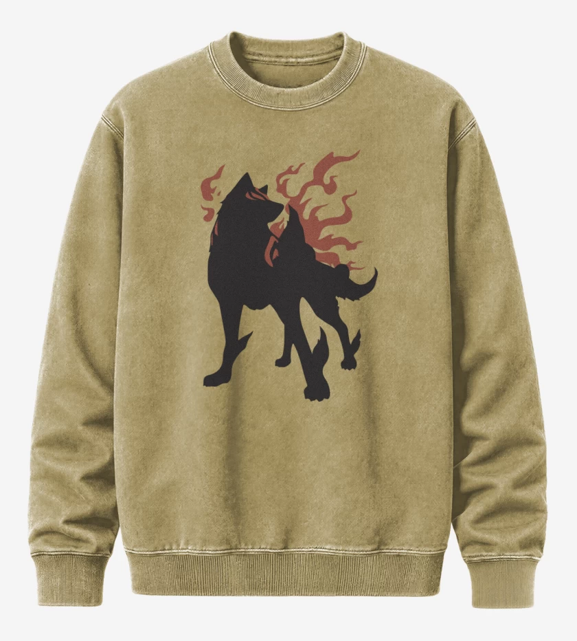 Poleron Polo Acid Wash Beige de Okami - Amaterasu