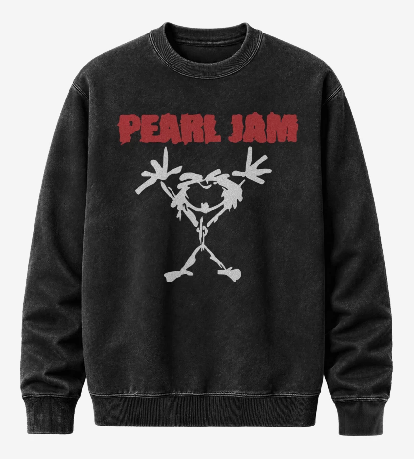 Poleron Polo Acid Wash Negro de Pearl Jam