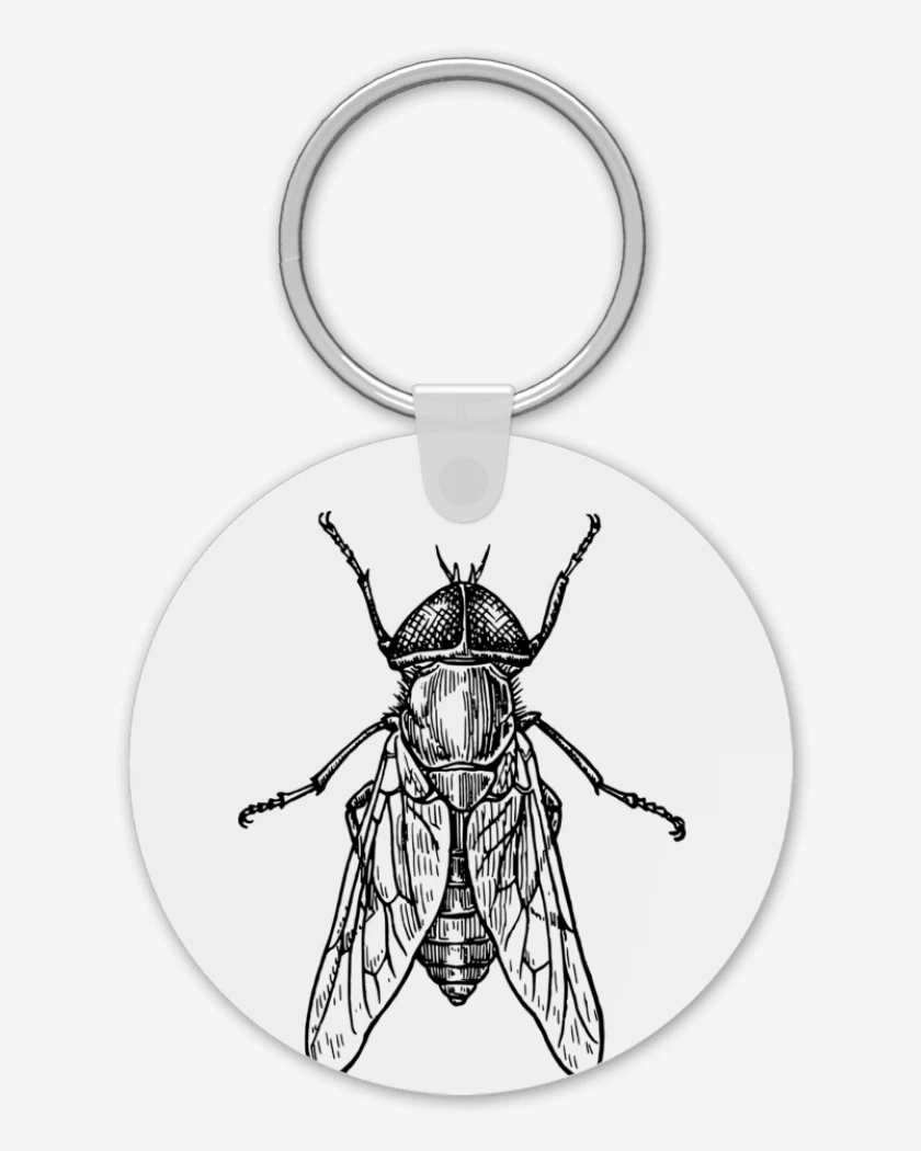 Llavero Blanco de mosca