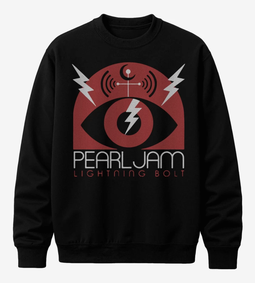 Poleron polo Negro de Pearl Jam - Lightning BolT