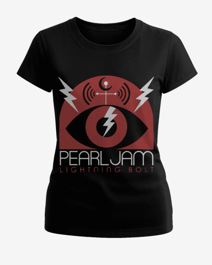 Polera de Mujer Negro de Pearl Jam - Lightning BolT