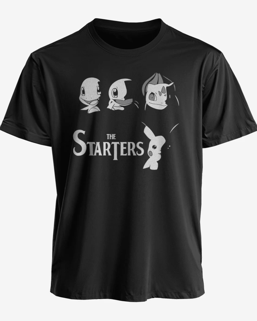 Polera premium Negro de Pokemon - The Starters