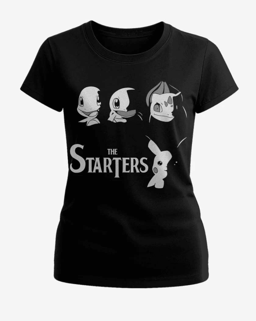 Polera de Mujer Negro de Pokemon - The Starters