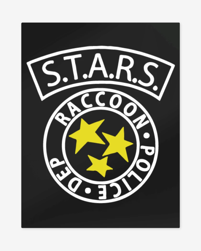 Print metalico Negro de Resident Evil - S.T.A.R.S