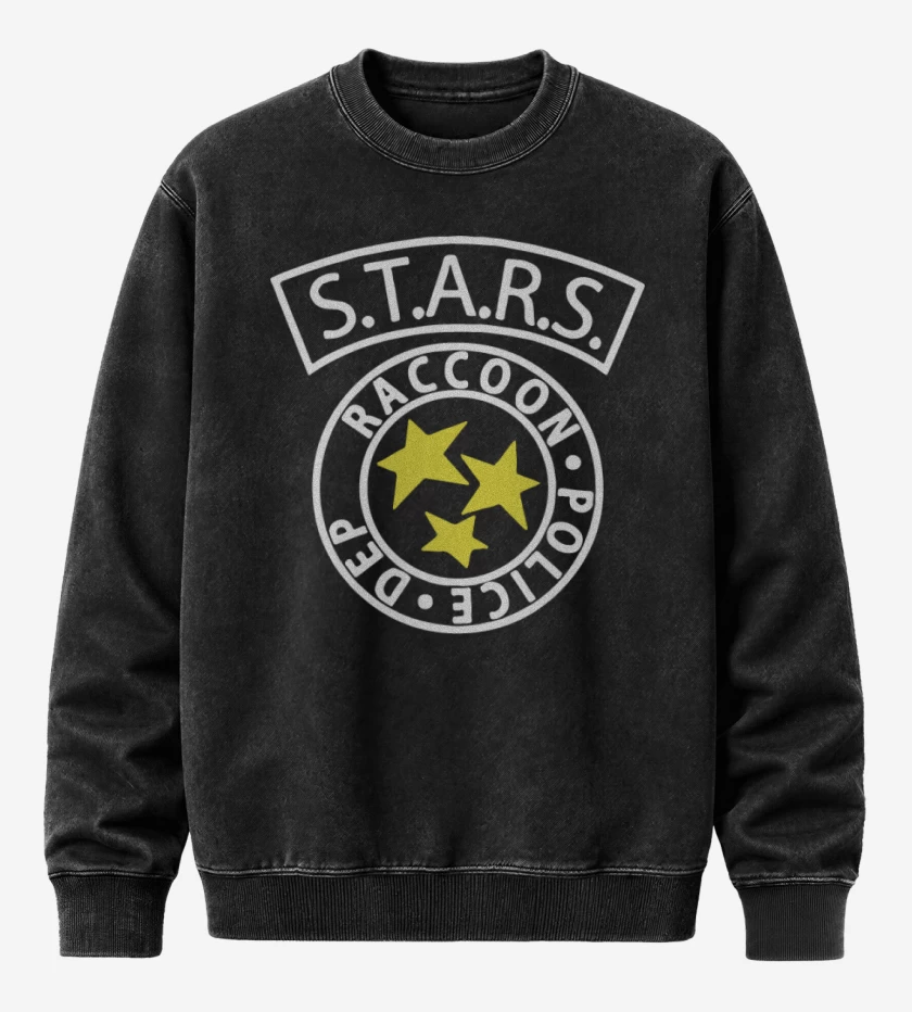 Poleron Polo Acid Wash Negro de Resident Evil - S.T.A.R.S