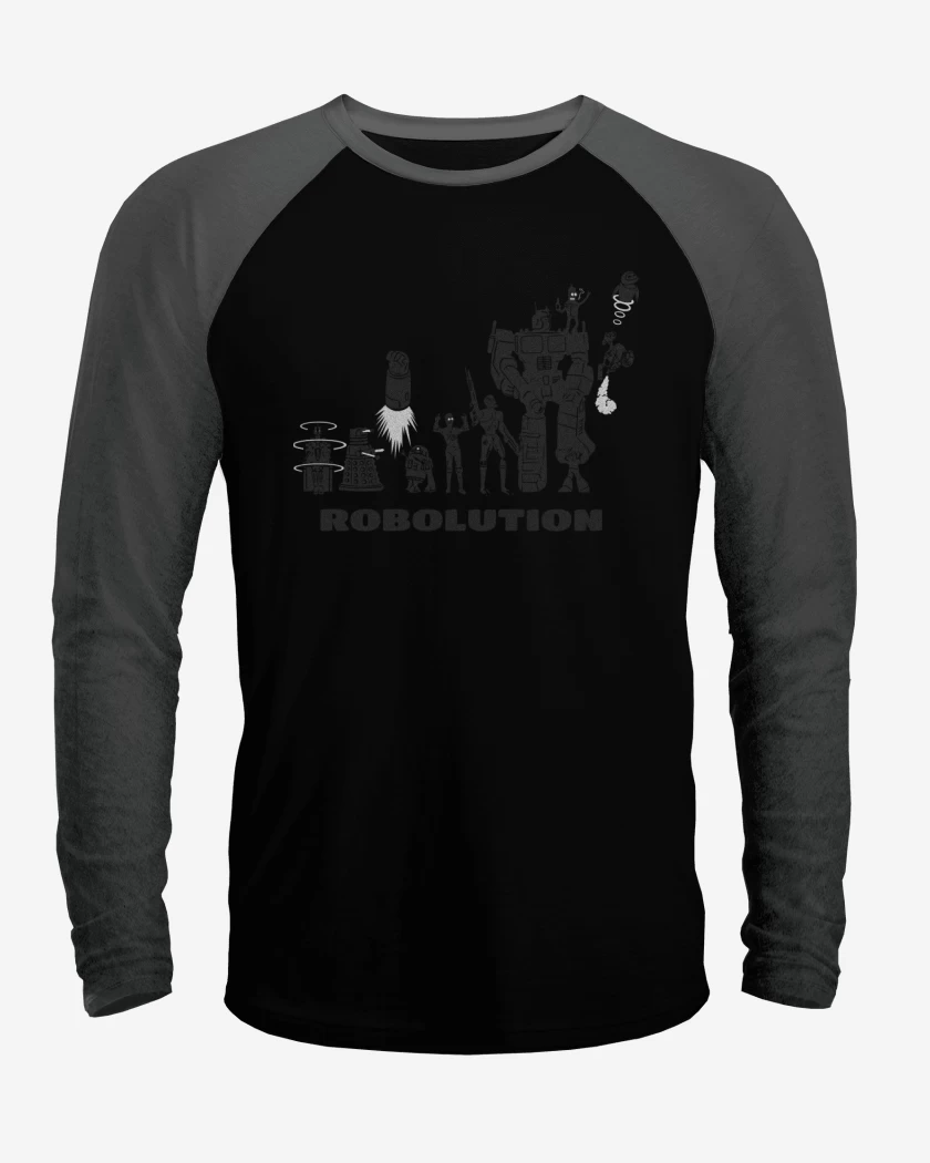 Polera Raglan Negro / Negro Heather de Robolution