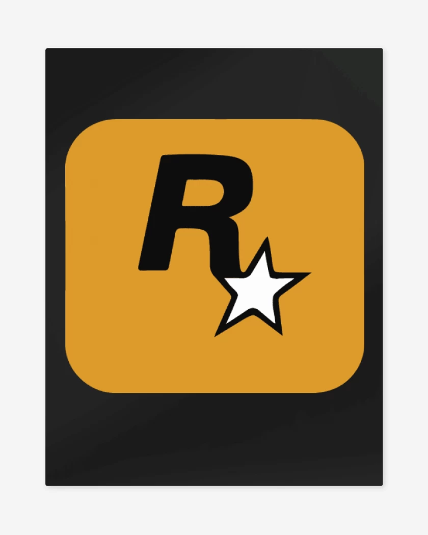 Print metalico Negro de Rockstar - Logo