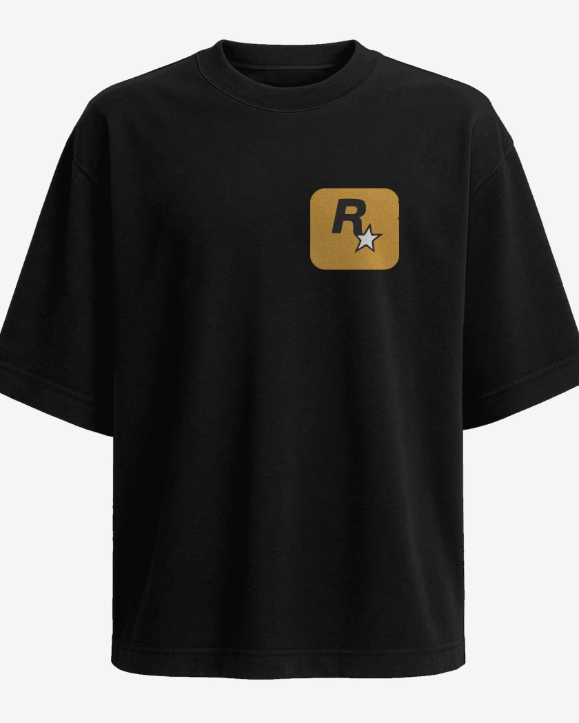 Polera Oversize Negro de Rockstar - Logo