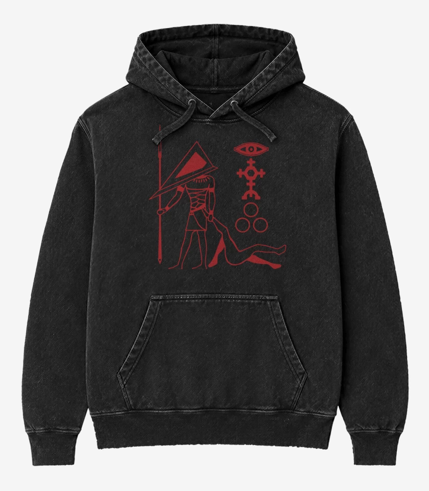 Poleron Canguro Acid Wash Negro de Silent Hill - Pyramid Head