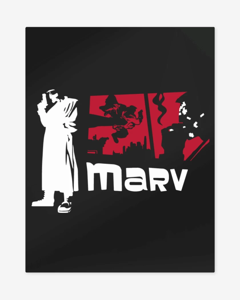 Print metalico Negro de Sin City - Marv