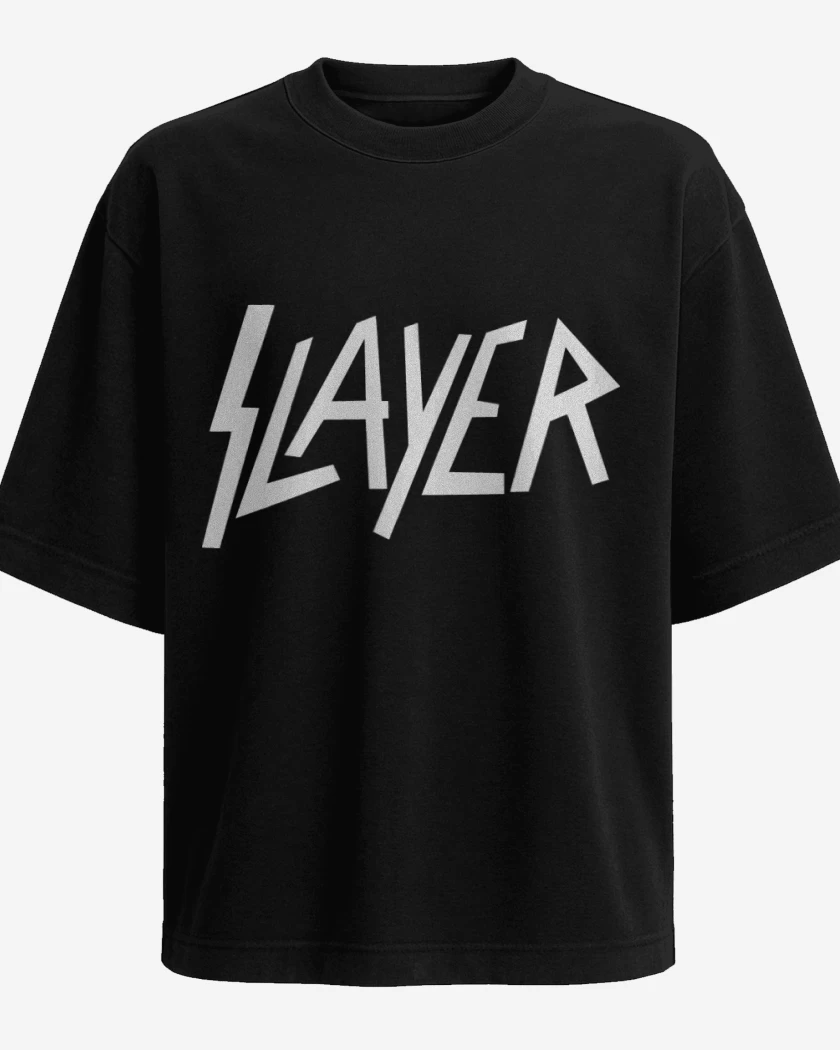 Polera Oversize Negro de Slayer - Logo