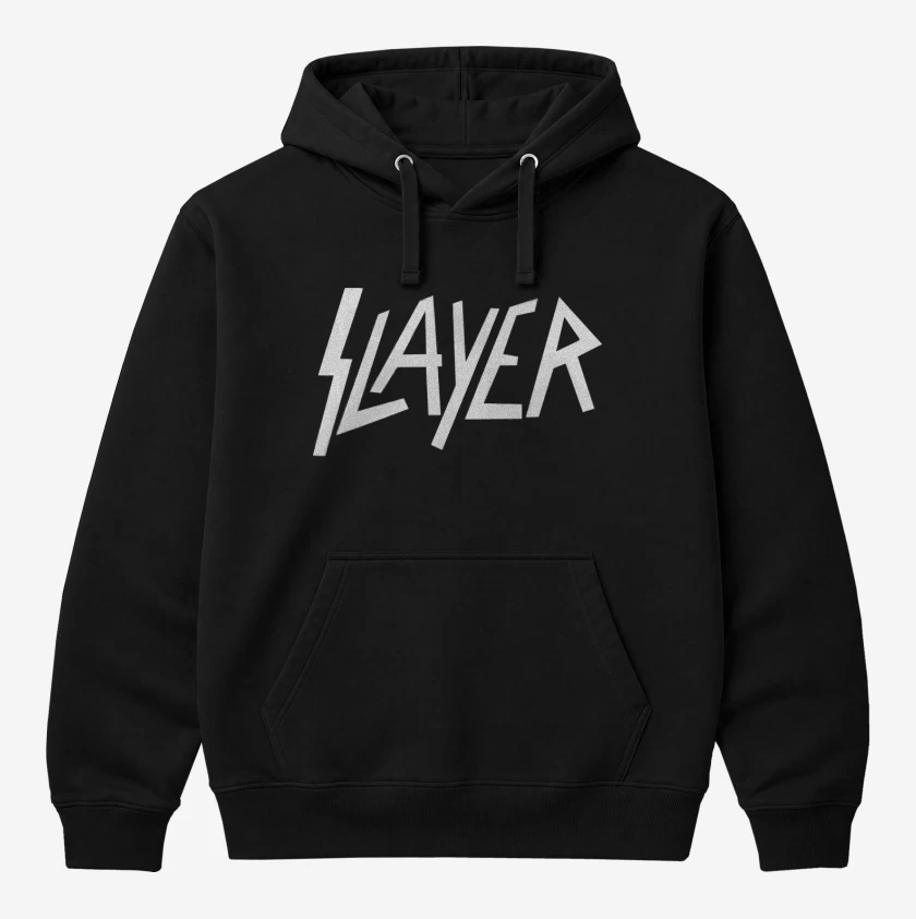 Polerón Canguro Negro de Slayer - Logo