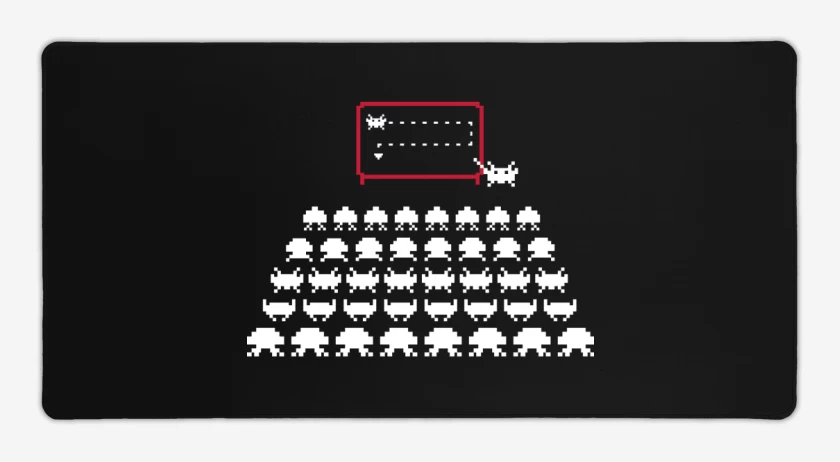 Mouse pad Gamer Negro de Space Invaders