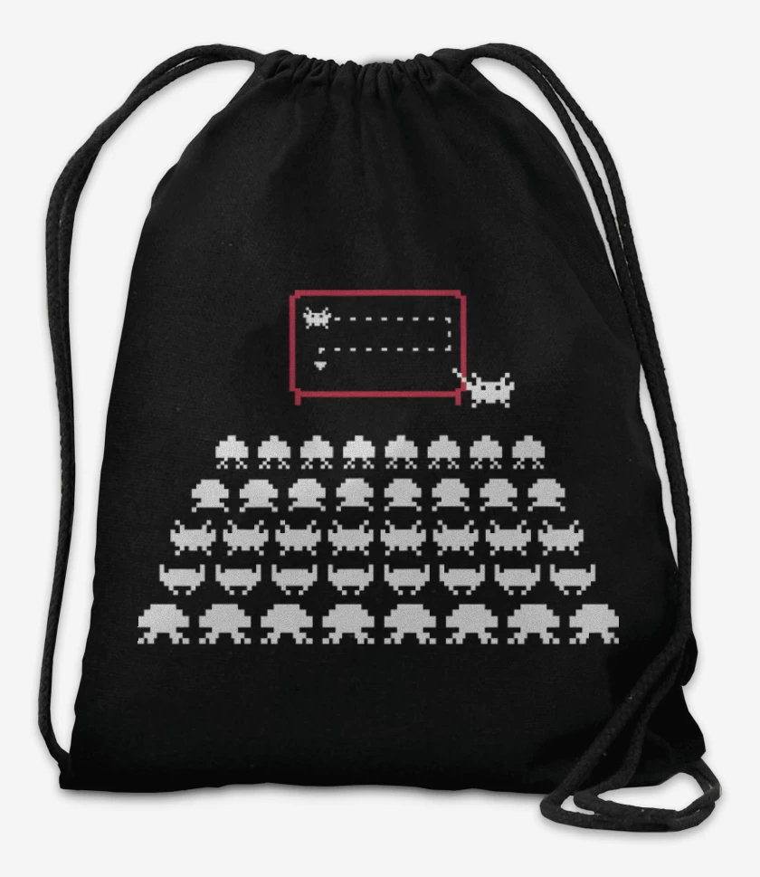 Mochila Negro de Space Invaders