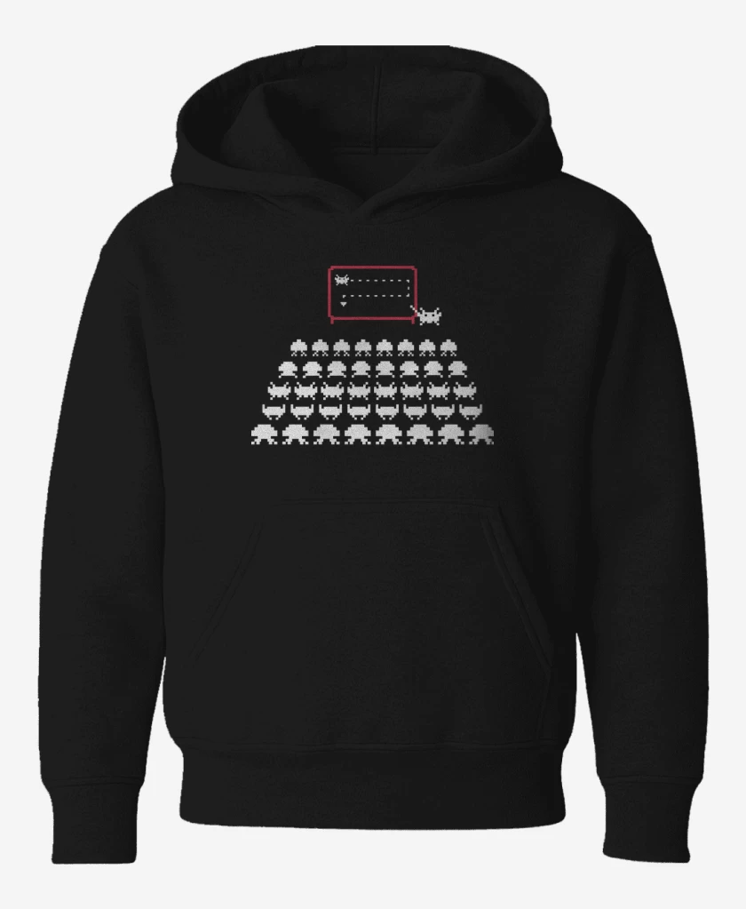 Poleron de niño Negro de Space Invaders