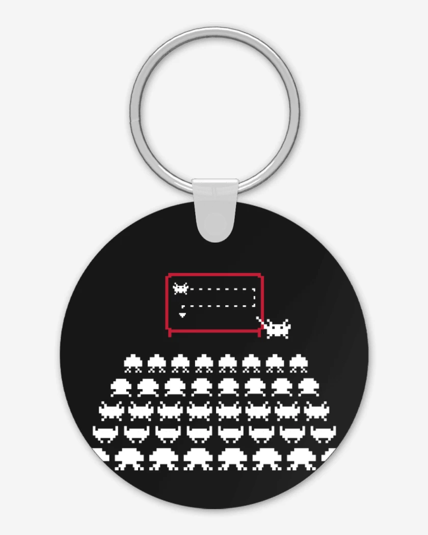 Llavero Negro de Space Invaders